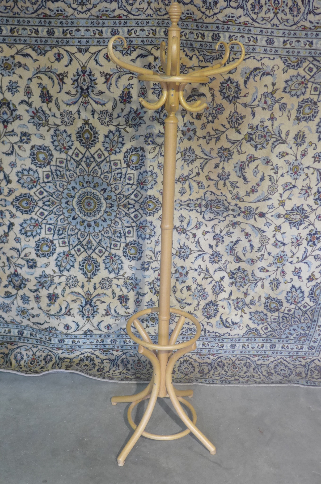A bentwood full height hat/coat stand, 186cm tall