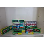 Nine Corgi Classics, Circus lorry sets, including Scammel Highwayman, Foden lorry and trailer with