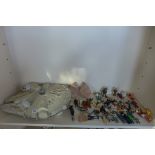 Star Wars - A Millennium Falcon and a collection of Star Wars and other figures, 28 in total, with