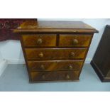 A Victorian five drawer pine chest in original painted finish, 94cm H x 92cm x 45cm