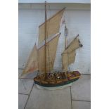 A hand built twin mast Mon O war galleon with electric steering and sail control, will need some