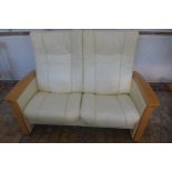 A Garantieladel Nicht Entfern Zerostress Himollia cream leather two seater reclining sofa, 150cm