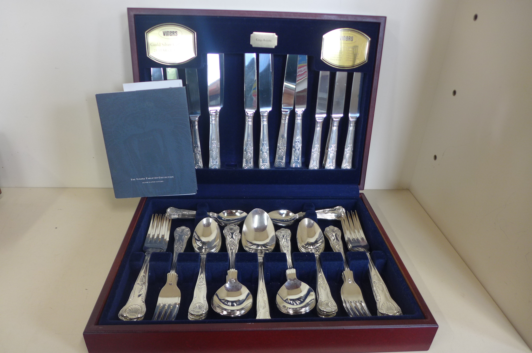 A Viners eight setting 58 piece Kings Royale canteen of cutlery, some usage marks, no damage