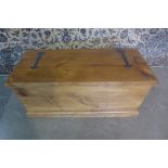 A pine blanket/storage box, 43cm H x 96cm x 42cm