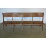 An oak four seat folding bench, 211cm long, 80cm tall