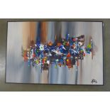 Rosslyn Ruiz 1935 - a textural abstract acrylic painting - 50x76cm