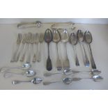 A collection of assorted silver flatware, 21 pieces, approx 26 troy oz
