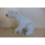 A Royal Dux polar bear, 27cm tall, in good condition