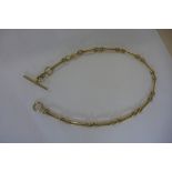 An 18ct yellow gold watch chain, 44cm long, approx 61 grams, each link hallmarked, in generally good