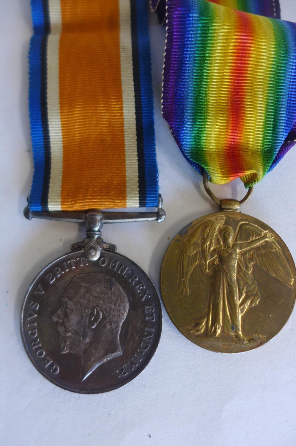 A collection of two World War I medals being the British War medal 1914-1918 and the victory