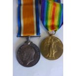A collection of two World War I medals being the British War medal 1914-1918 and the victory