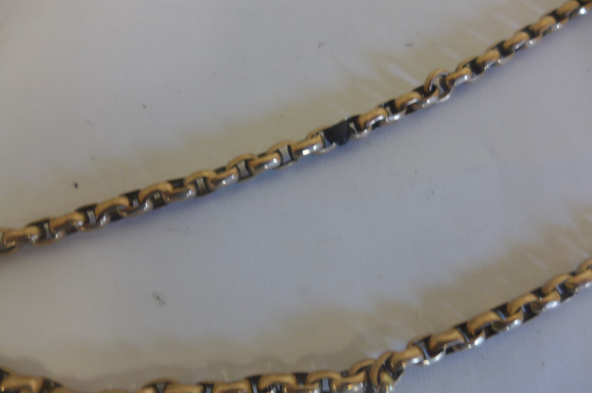 A gold plated watch chain with a gold plated sovereign case, chain approx 80cm long, general wear to - Image 2 of 4