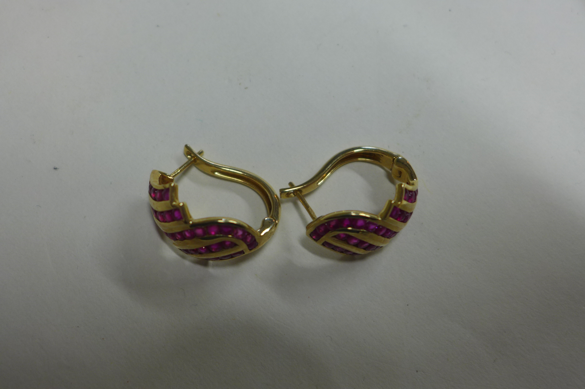 A pair of 9ct Burmese ruby earrings, approx 7.5 grams, unworn - Image 2 of 2