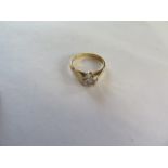 A hallmarked 18ct yellow gold diamond solitaire ring, diamond approx 0.25ct. size M, approx 3.3