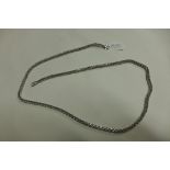 A 9ct white gold necklace, 55cm long, approx 10.9 grams, in good condition