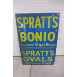 A SPRATTS BONIO and Ovals enamel sign by Wood and Penfold, some chipping mainly to edges, reasonably