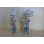 Two Lladro band players, Tuba Player and Trumpet Player, both with original boxes, all good