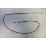 A 9ct gold fully hallmarked rope chain, length 52cm, weight 3.9 grams, good condition, clasp good