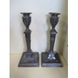 A pair of Victorian silver classical style candlesticks, hallmarked Sheffield 1894 - by Jenkins