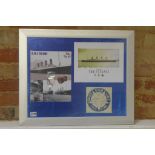 Framed Titanic relics, coal, wood, rust and mooring rope display, all come with COA's - comes with