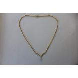 An 18ct yellow gold solitaire diamond necklace, brilliant cut diamond, approx 0.45ct, 43cm long,