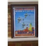 A large original framed 194 Duxford air show poster, flying legends - 69cm x 54cm