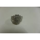 A 9ct white gold ring, size L, approx 4.7 grams, in good condition