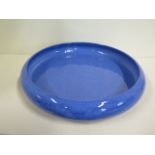 A large Moorcroft powder blue fruit dish, 36cm diameter, good condition, some usage scratches