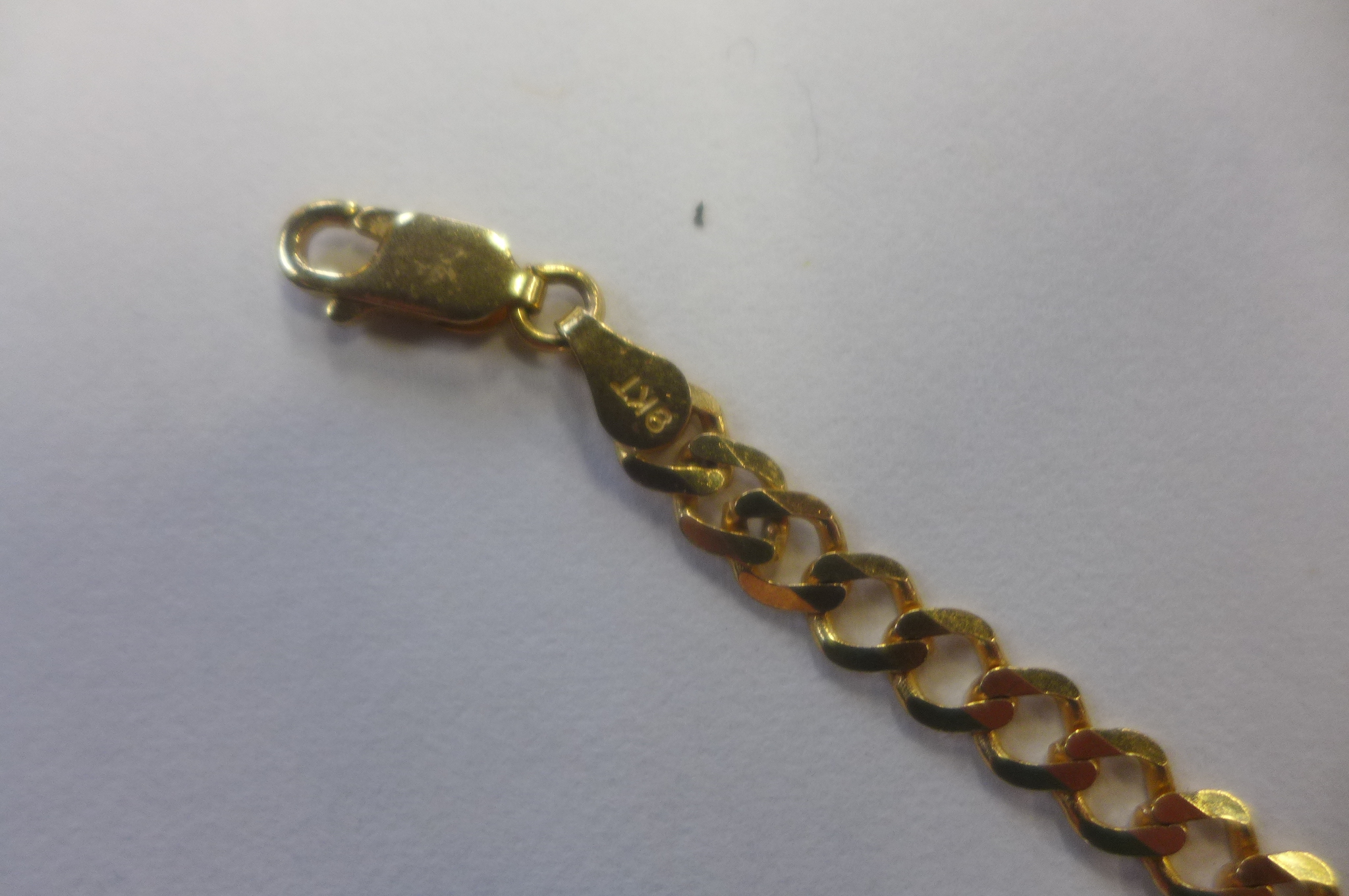 A 9ct gold curb chain, fully hallmarked length 61cm, weight 13.1 grams, good condition, clasp good - Image 2 of 2