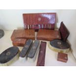 A very good J C Vickery of Regent Street travel set, comprising of crocodile skin covered bottles,