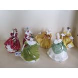 Six Royal Doulton ladies, all good