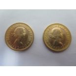 Two Queen Elizabeth II gold soveriegns, dated 1968 - weights of both 8 grams, very good almost