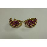 A pair of 9ct Burmese ruby earrings, approx 7.5 grams, unworn