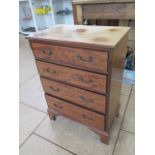 A small mahogany four drawer chest, 52cm wide x 71cm H x 31cm D