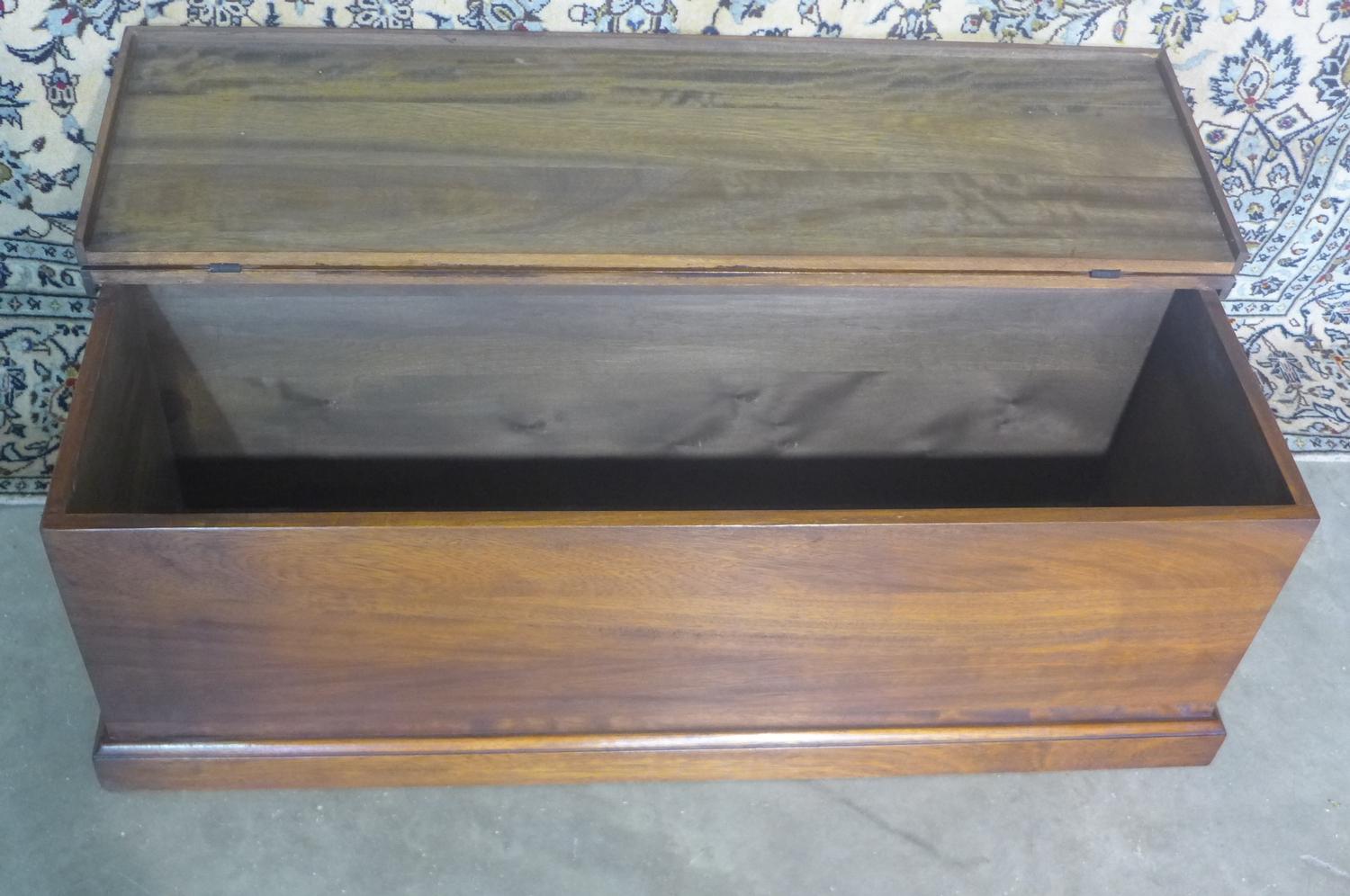 A mahogany blanket chest, storage box, made by a local craftsman to a high standard