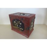 A small early 20th century Japanese Kodansu jewellery chest of drawers, 23cm H x 27cm x 18cm - in