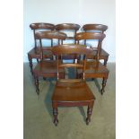 A set of six early Victorian circa 1840 mahogany dining chairs, good colour and condition