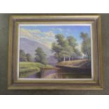 A 20th century framed oil on canvas, signed M P R Morgan, listed artist