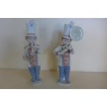 Two Lladro band players, Tuba Player and Trumpet Player, both with original boxes, all good