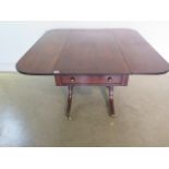 A Regency mahogany drop leaf Pembroke table, 12cm D x 111cm W
