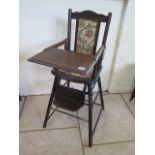 A Edwardian beech wood child's highchair