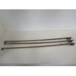 Three violin bows, 74cm long