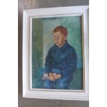 Roy Clark 'boy in Blue' American artist, painted 1962 - oil on canvas, in painted frame size 87x66