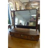 A 19th century mahogany toilet mirror with three drawers, 59cm tall x 60cm x 25cm