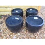 Four slate effect garden planters