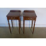 A pair of mahogany lamp tables, 40cm W x 76cm H - made by a local craftsman to a high standard