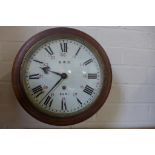 A BR-E fusee railway clock with an 8 inch dial, number 9831, some repainting and general wear, in