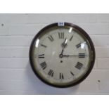 A mahogany case 8 day drum case chain drive fussee wall clock, working, with convex glass and