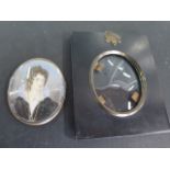 A miniature watercolour portrait of a young woman probably on ivory sheet, the back marked Stanesby,