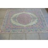 A Kashmiri hand stitch wool chain rug - 207cm x148cm